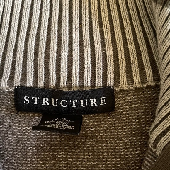 STRUCTURE Striped Knit gray Pullover Sweater Cotton - Picture 3 of 4